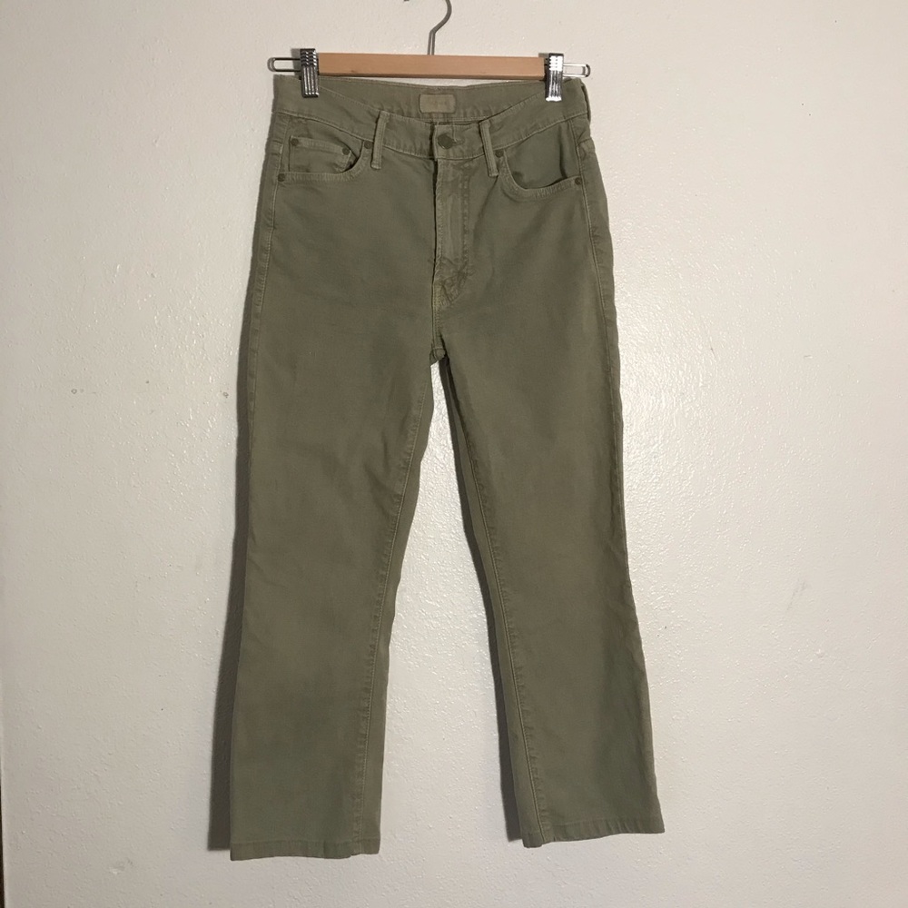 MOTHER the insider crop in military green